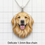 custom enamel golden retriever dog pendant with 1.5mm delicate box chain