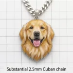 custom enamel golden retriever dog pendant with 2.5mm substantial cuban chain