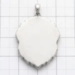 polished back of sterling silver custom pet portrait pendant ready for personalized engraving