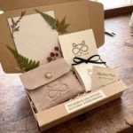 wove paw eco friendly sustainable jewelry packaging box with suede pouch and thank you card