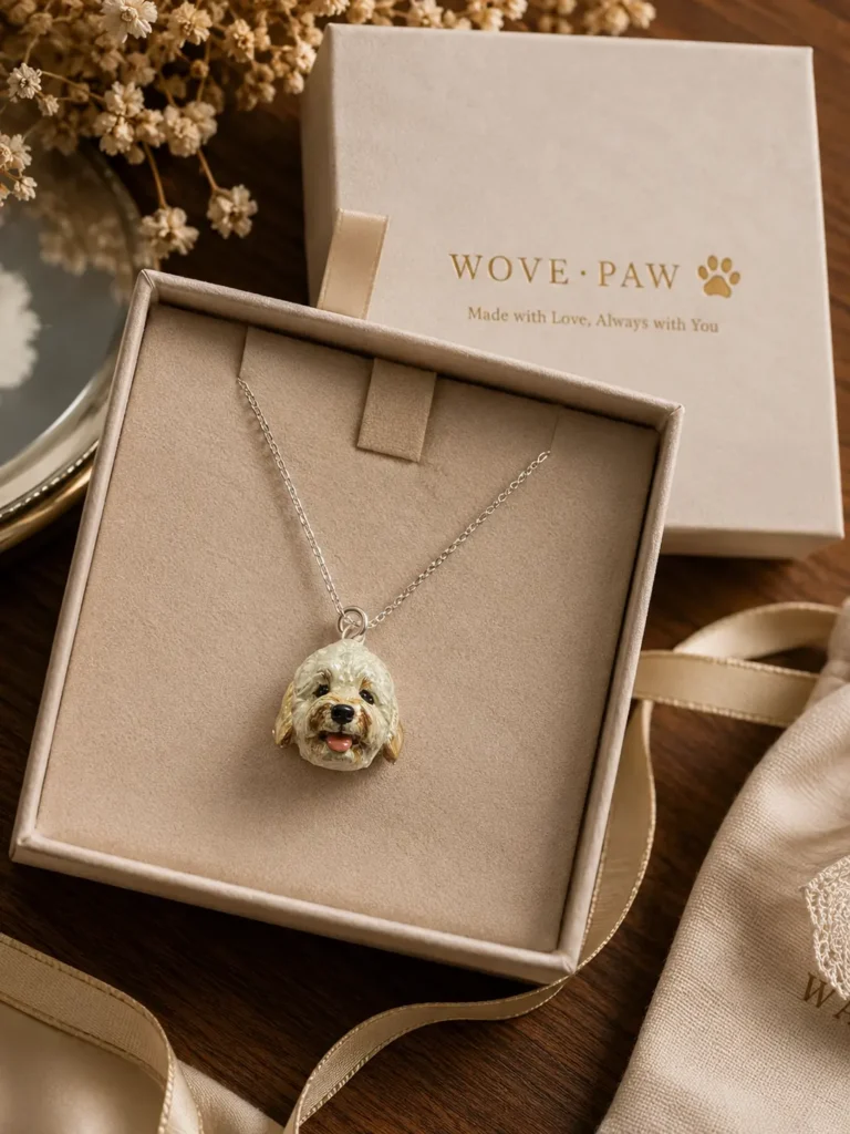10 Unique Gifts for Dog Moms That She Will Treasure Forever elegant sterling silver custom pet portrait pendant on neck