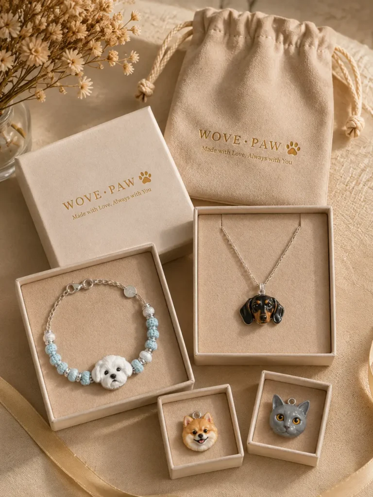 The Ultimate Personalized Pet Jewelry Gift Guide for 2026: Wear Their Love Everywhere luxury unboxing collection of personalized pet charms bracelets by WOVE PAW